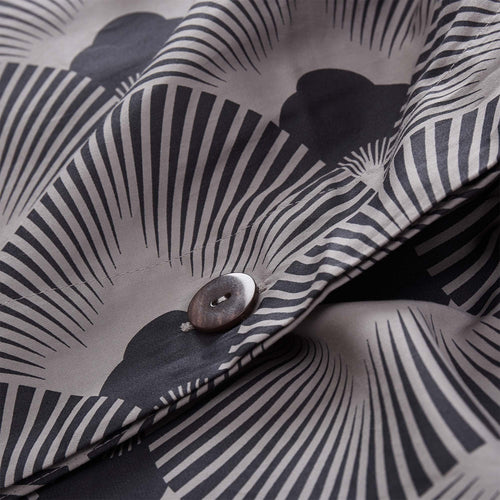 Zamora duvet cover, grey & dark grey, 100% cotton | URBANARA sateen bedding