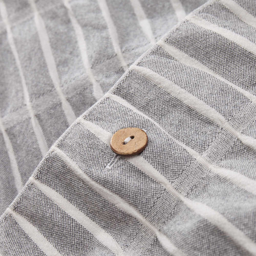 Bayan duvet cover, grey & natural white, 100% cotton | URBANARA seersucker bedding