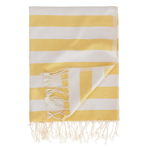 Filiz hammam towel, yellow & white, 100% cotton