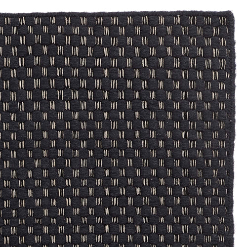 Kalanka rug, dark grey blue & black & natural white, 90% new wool & 10% cotton