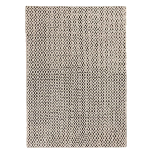Kalanka rug, natural white & black, 90% new wool & 10% cotton |High quality homewares