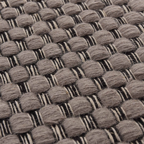 Kalanka rug, grey & black & natural white, 90% new wool & 10% cotton |High quality homewares