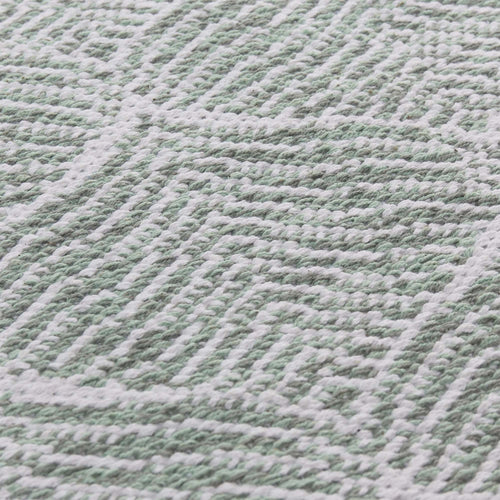 Shipry runner, grey green & natural white, 100% cotton | URBANARA runners
