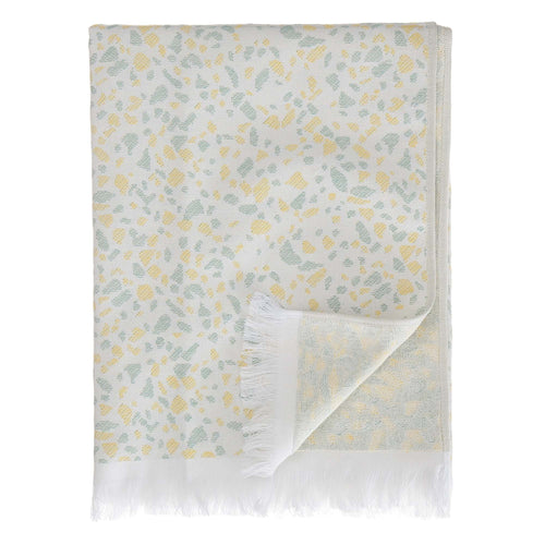 Verin beach towel, off-white & green grey & yellow, 100% cotton | URBANARA beach towels