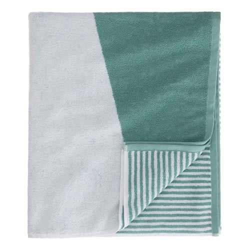 Lalin beach towel, aqua & white, 100% cotton | URBANARA beach towels