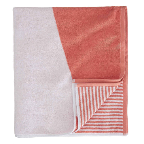 Lalin beach towel, papaya & white, 100% cotton | URBANARA beach towels