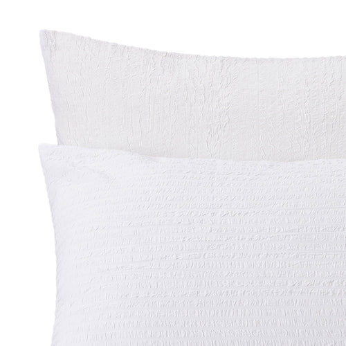 Ansei pillowcase, white, 100% cotton | URBANARA seersucker bedding
