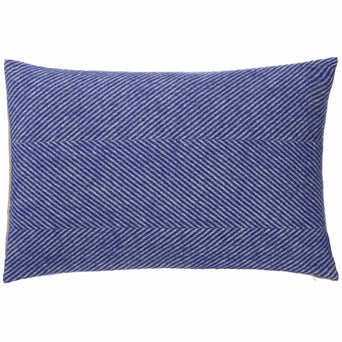 Gotland cushion cover, ultramarine & cream, 100% new wool & 100% linen