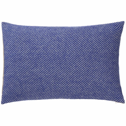 Gotland cushion cover, ultramarine & cream, 100% new wool & 100% linen