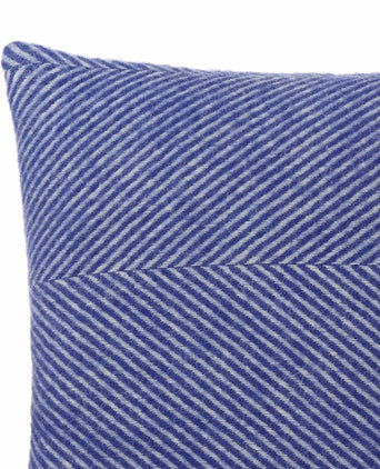 Gotland cushion cover, ultramarine & cream, 100% new wool & 100% linen
