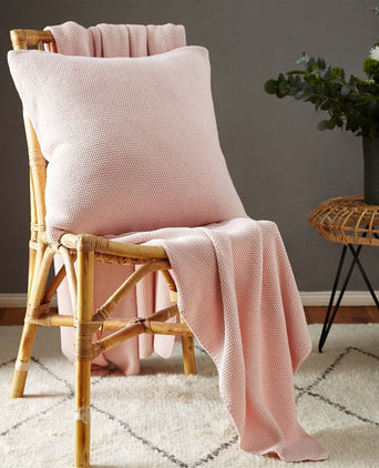 Antua blanket, powder pink, 100% cotton