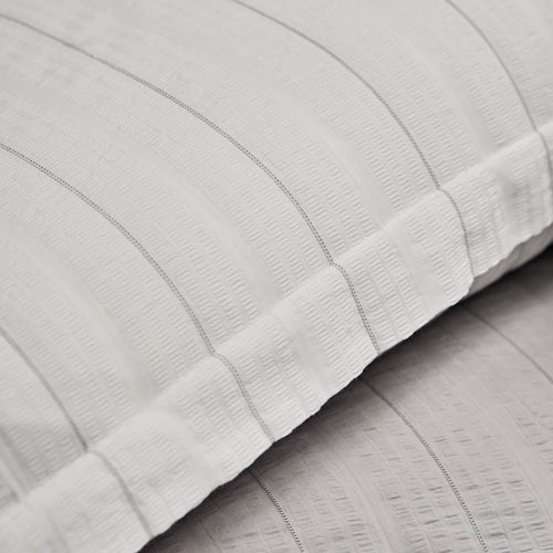 Altura pillowcase, white & silver, 100% cotton | URBANARA seersucker bedding