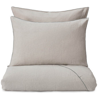 Alvalade pillowcase, natural & green grey, 100% linen