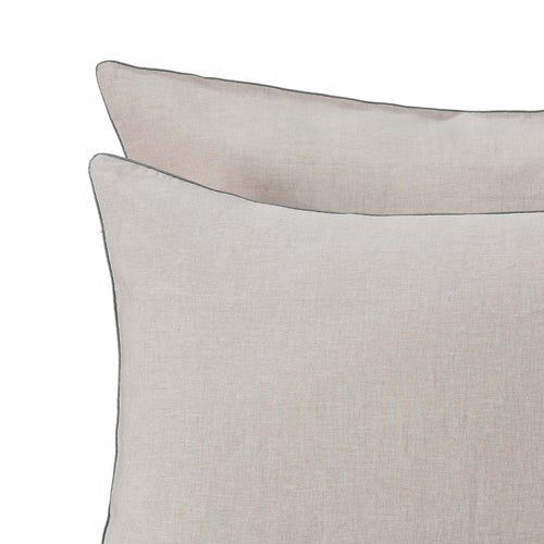 Alvalade pillowcase, natural & green grey, 100% linen |High quality homewares