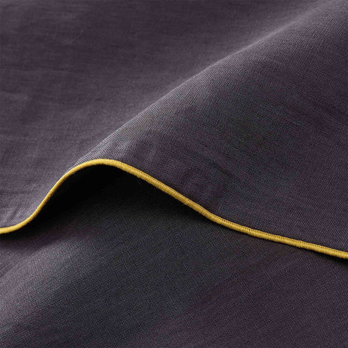 Alvalade pillowcase, dark grey & bright mustard, 100% linen | URBANARA linen bedding