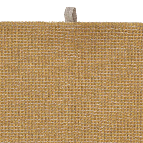 Kotra hand towel, bright mustard & natural, 50% linen & 50% cotton |High quality homewares