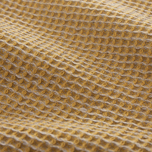 Kotra hand towel in bright mustard & natural, 50% linen & 50% cotton |Find the perfect linen towels