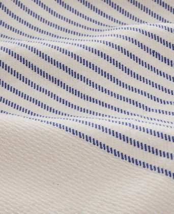 Kadan bedspread, white & ultramarine, 50% linen & 50% cotton