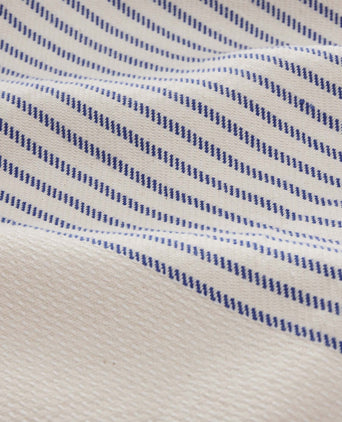 Kadan bedspread, white & ultramarine, 50% linen & 50% cotton