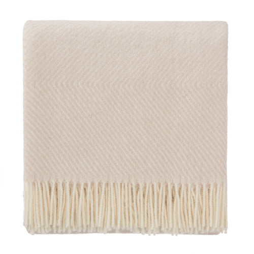 Gotland blanket, powder pink & cream, 100% new wool