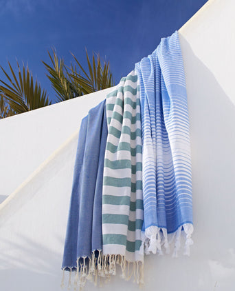Laza Hammam Towel ultramarine & white, 100% cotton
