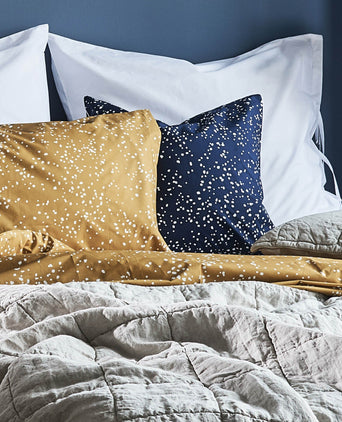 Connemara cushion cover, dark blue & white, 100% cotton