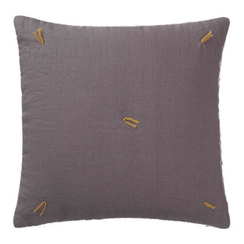 Gaya cushion cover, grey & bright mustard, 100% linen & 100% cotton & 100% polyester