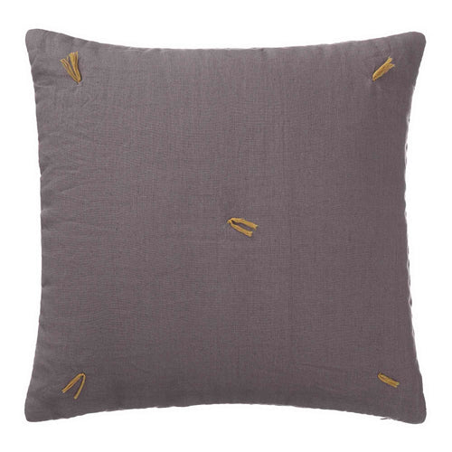 Gaya cushion cover, grey & bright mustard, 100% linen & 100% cotton & 100% polyester