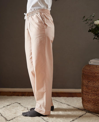 Alva Pyjama Bottoms light pink & white, 100% organic cotton
