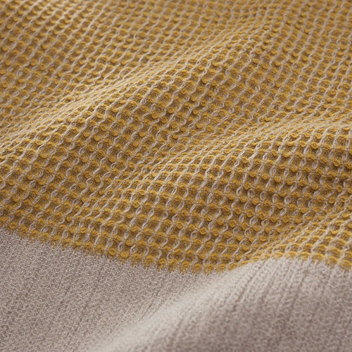 Kovai Linen Blanket bright mustard & natural, 50% linen & 50% cotton | High quality homewares