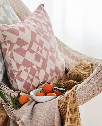 Kovai Linen Blanket bright mustard & natural, 50% linen & 50% cotton
