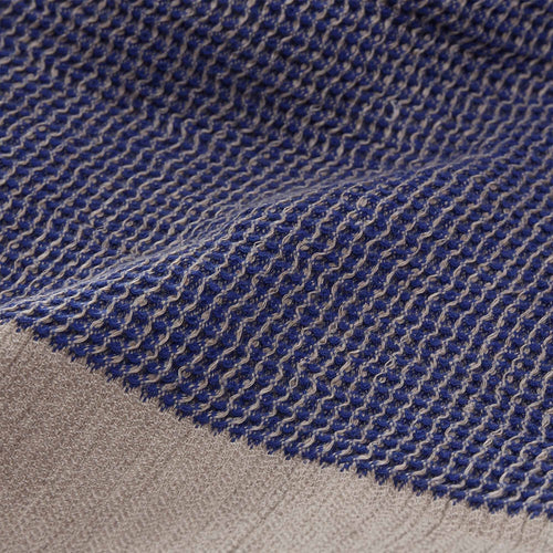 Kovai blanket, ultramarine & natural, 50% linen & 50% cotton |High quality homewares