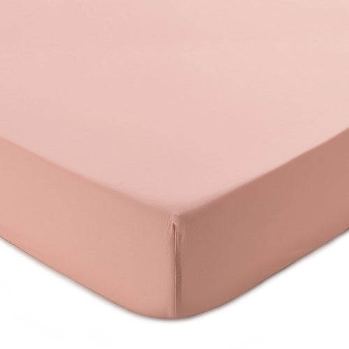 Perpignan fitted sheet, light dusty pink, 100% combed cotton
