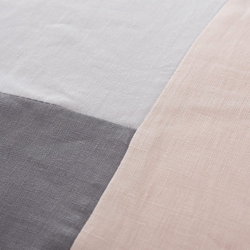Cataya cushion cover, light grey & charcoal & light pink, 100% linen | URBANARA cushion covers
