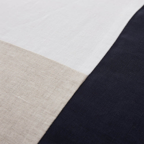 Cataya cushion cover, white & natural & dark blue, 100% linen |High quality homewares