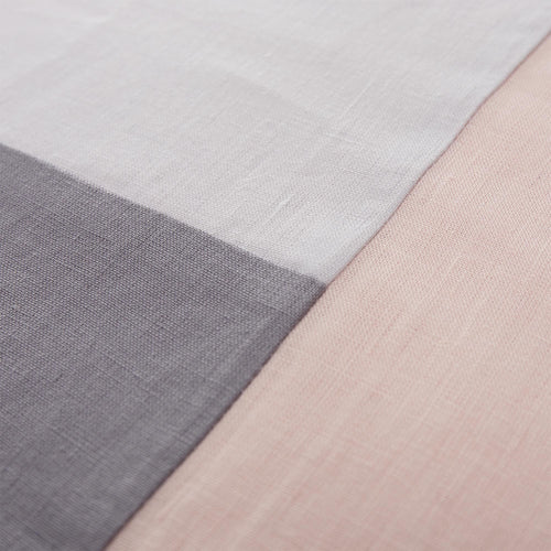 Cataya cushion cover, light grey & charcoal & light pink, 100% linen | URBANARA cushion covers
