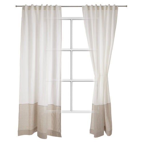 Cataya curtain, white & natural, 100% linen