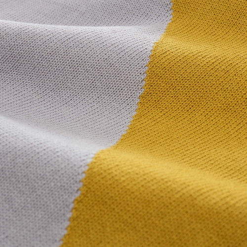 Kabral blanket, bright mustard & silver grey & light papaya, 100% cotton |High quality homewares