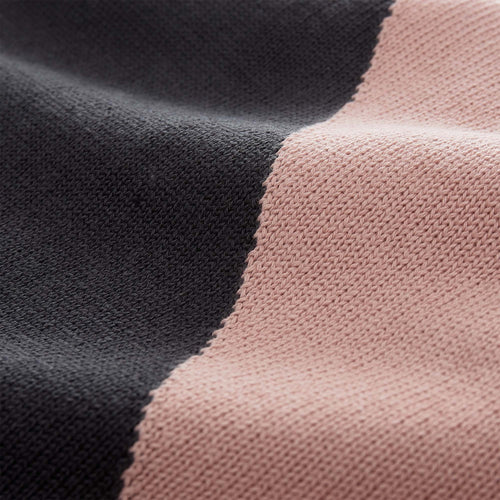 Kabral blanket in light pink & charcoal & cognac, 100% cotton |Find the perfect cotton blankets
