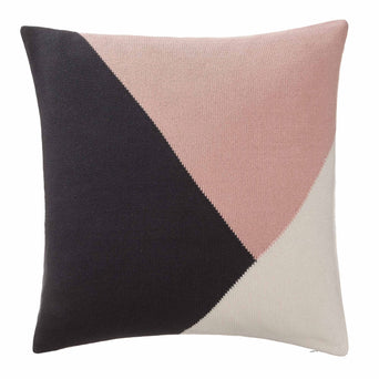 Kabral cushion cover, charcoal & light pink & natural white, 100% cotton