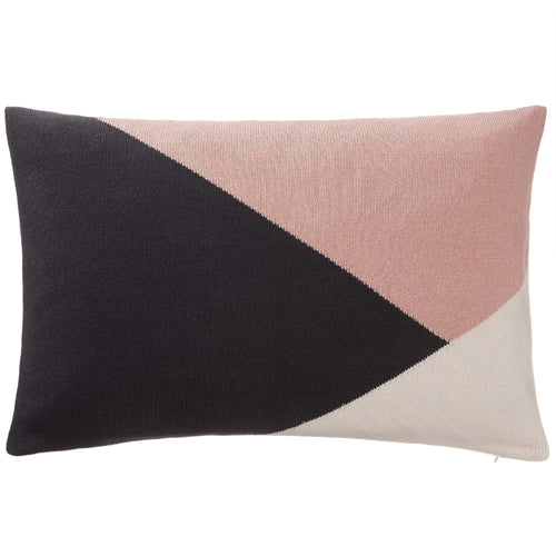 Kabral cushion cover, charcoal & light pink & natural white, 100% cotton