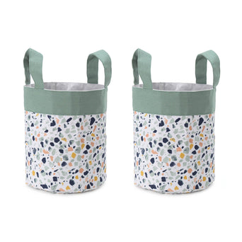 Malpe storage, grey green & mustard, 100% cotton & 100% polyester