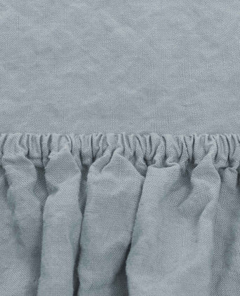 Mafalda fitted sheet, light green grey, 100% linen