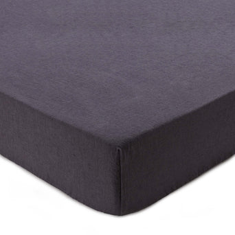 Mafalda fitted sheet, dark grey, 100% linen
