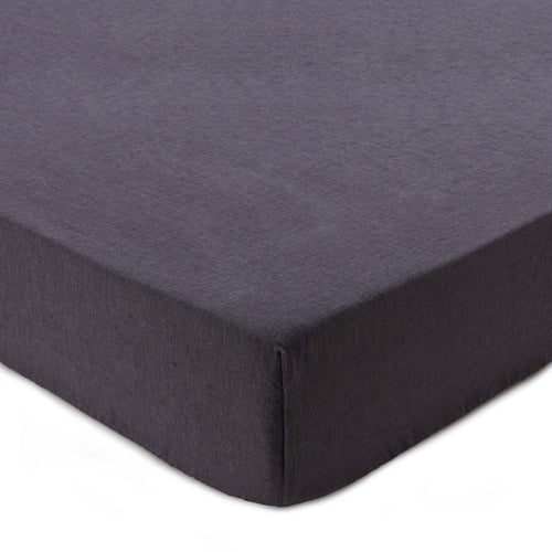 Mafalda fitted sheet, dark grey, 100% linen