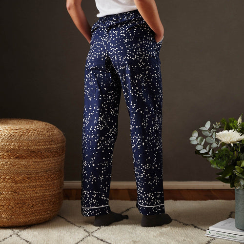 Cova pyjama, dark blue & white, 100% cotton | URBANARA nightwear