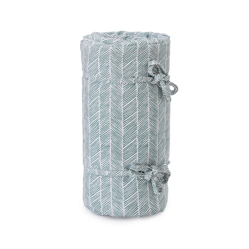 Avola picnic blanket, green grey & natural white & papaya, 100% cotton & 100% polyester | URBANARA picnic blankets