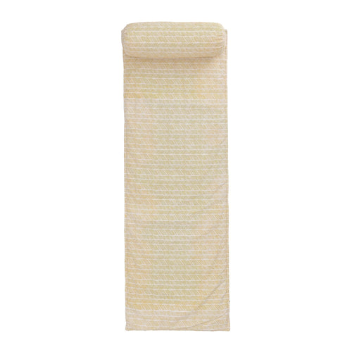 Avola beach mat, bright mustard & natural white & papaya, 100% cotton & 100% polyester | URBANARA picnic blankets
