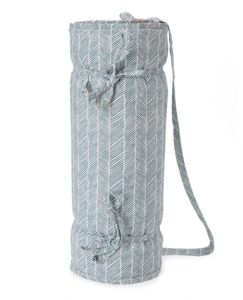 Avola beach mat, green grey & natural white & papaya, 100% cotton & 100% polyester