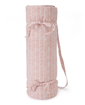 Avola beach mat, papaya & natural white & green grey, 100% cotton & 100% polyester